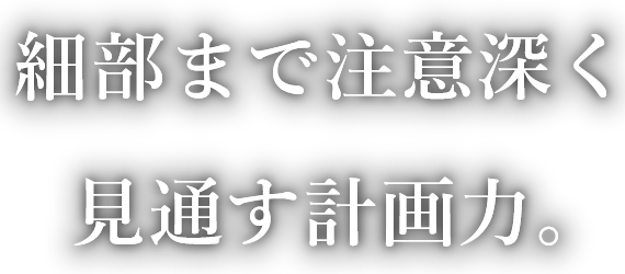 細部まで注意深く見通す計画力